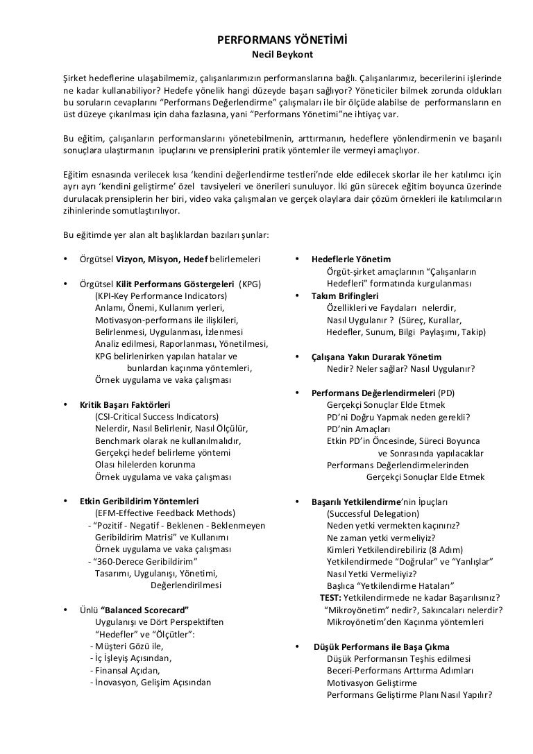 Performans Nasıl Ölçülür Performans Nasıl Ölçülür